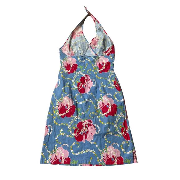 Vintage Tommy Hilfiger Jeans Floral Tropical Flag Logo Hibiscus Dress Size M - Picture 3 of 5